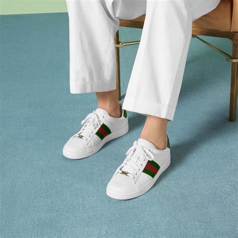 gucci ace leather sneaker mens|gucci ace sneakers men discounted.